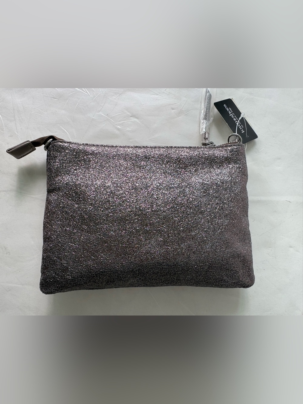 Gun metal Metallic Charcoal Glitter Wristlet purse